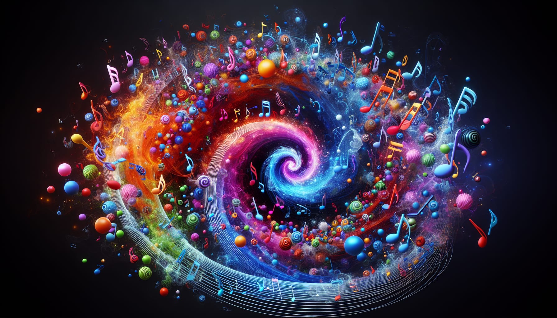 Emotional music notes resonating with video content