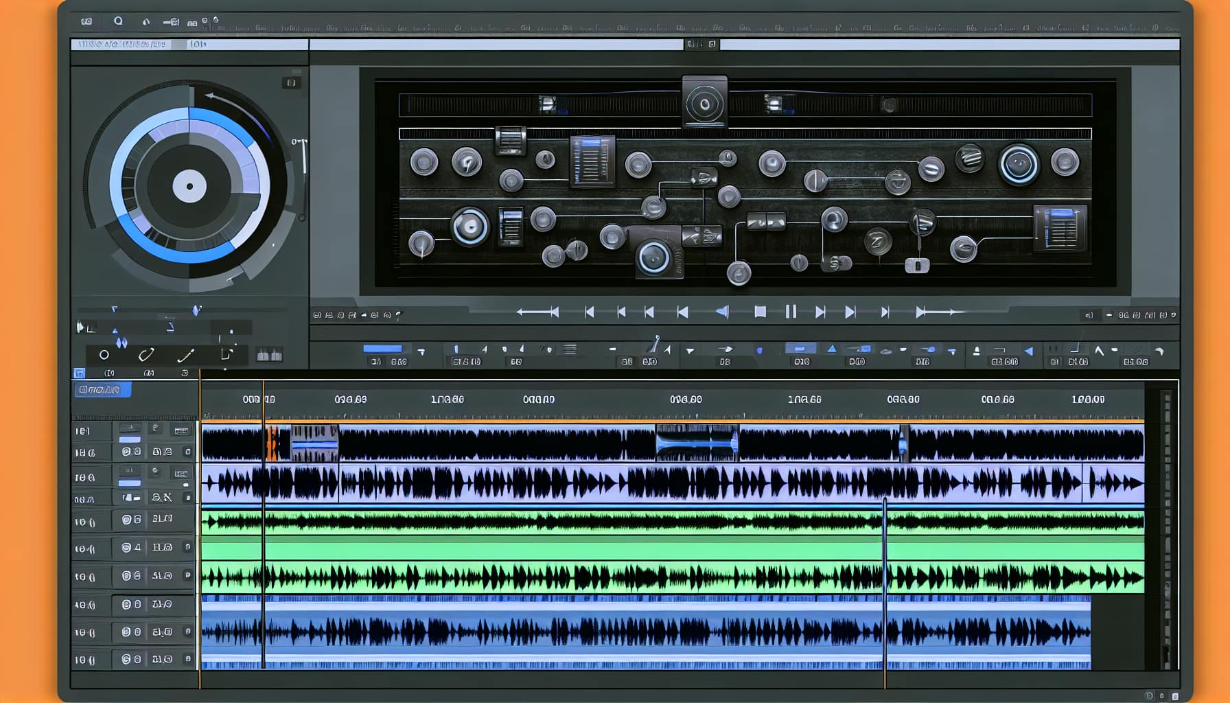Video editing software with music mixing interface