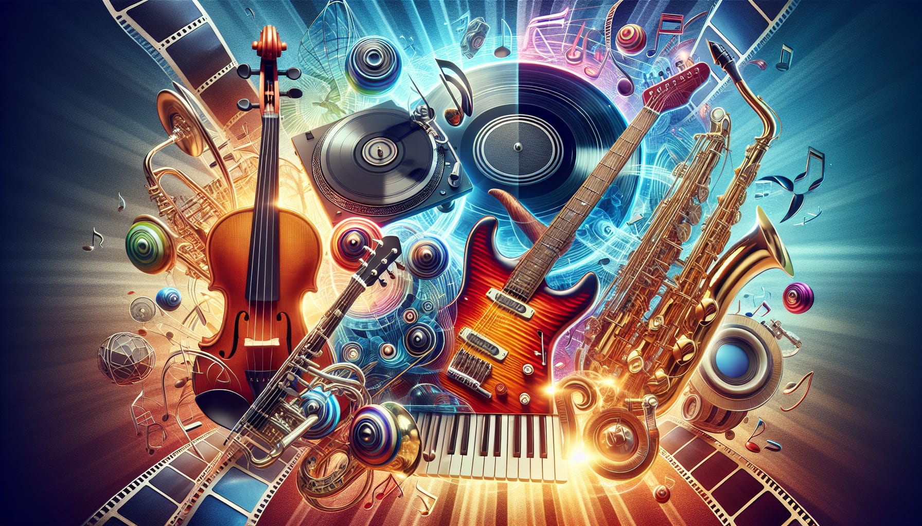 Various music genres with different visual representations
